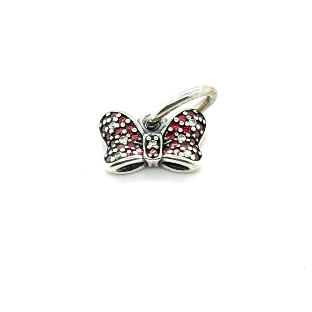 Pandora Pave White/Red Cz Bow‎ Charm